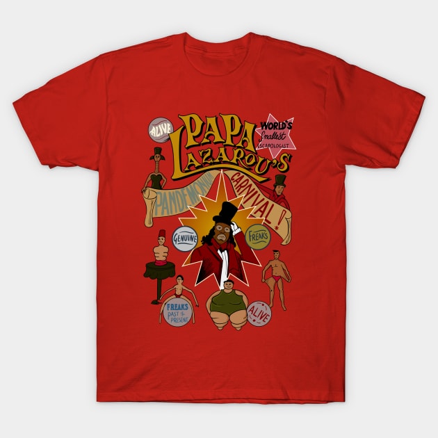 Papa Lazarou's Pandemonium Carnival T-Shirt by Meta Cortex